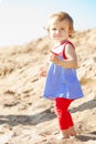 Cute little baby girl on the beach Royalty Free Stock Photo