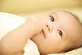 Cute little baby just wake up and smile Royalty Free Stock Photo