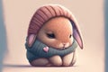 A cute, little, baby rabbit in warm winter clothes, symbol of love. Generative AI Royalty Free Stock Photo