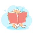 Cute little baby reading book. Royalty Free Stock Photo