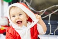Cute little baby in Santa Claus clothes Royalty Free Stock Photo