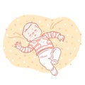 Cute little baby sleeping. Child wear pajamas