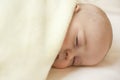 Cute little baby sleeping in a sweet sleep hugging a bear Royalty Free Stock Photo