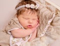 Cute little baby sweetly sleeping Royalty Free Stock Photo