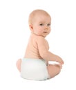 Cute little baby on white background Royalty Free Stock Photo
