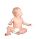 Cute little baby on white background Royalty Free Stock Photo