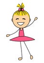 Cute little ballet girl on white Royalty Free Stock Photo