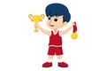 Cute Little Basketball Player Character Illustration Royalty Free Stock Photo