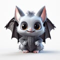 Charming 3d Illustration Of Bat With Big Eyes
