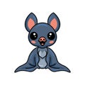 Cute little bat cartoon sitting