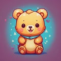 Cute little bear is sitting. Cartoon icon illustration Royalty Free Stock Photo