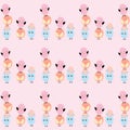 cute little bird cartoon pattern background Royalty Free Stock Photo