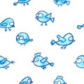 Cute little birds seamless pattern Royalty Free Stock Photo