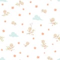 Cute little birds. Seamless pattern Royalty Free Stock Photo