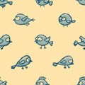 Cute little birds seamless pattern Royalty Free Stock Photo