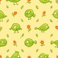 Cute little birds seamless pattern Royalty Free Stock Photo