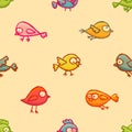 Cute little birds seamless pattern Royalty Free Stock Photo