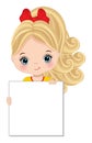 Cute Little Blond Girl Holding Blank Frame to Customise your Text Royalty Free Stock Photo