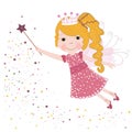 Cute little blonde fairy tale vector illustration