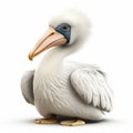 Cute Little Blue Pelican: Fluffy 3d Animation Icon