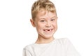 Cute little boy without anterior teeth laughing