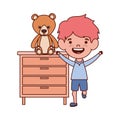 Cute little boy baby with drawer character