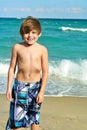 Cute little boy at the beach Royalty Free Stock Photo