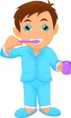 Cute little boy brushing teeth Royalty Free Stock Photo