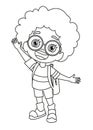 For cute little boy coloring book Royalty Free Stock Photo