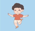 Cute Little boy Dancing, Hand drawn style vector illustration