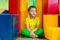 Cute little boy in daycare gym Royalty Free Stock Photo