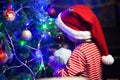 Cute little boy, decorating christmas tree Royalty Free Stock Photo