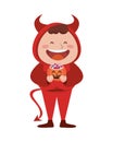 cute little boy dressed as a devil character Royalty Free Stock Photo