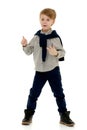 Little boy gesticulating. Royalty Free Stock Photo