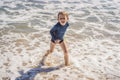 Cute little boy having fun on tropical beach during summer vacation Royalty Free Stock Photo