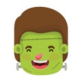 Cute little boy head with frankenstein costume Royalty Free Stock Photo