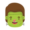 Cute little boy head with frankenstein costume Royalty Free Stock Photo