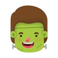 Cute little boy head with frankenstein costume Royalty Free Stock Photo