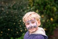 Cute little boy with his face painted Royalty Free Stock Photo