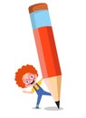 Cute little boy holding a pencil Royalty Free Stock Photo