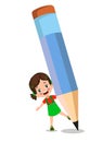 Cute little boy holding a pencil Royalty Free Stock Photo