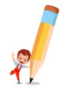 Cute little boy holding a pencil Royalty Free Stock Photo