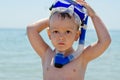 Cute little boy out snorkeling Royalty Free Stock Photo