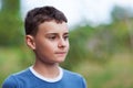 Cute little boy outdoors Royalty Free Stock Photo