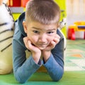 Cute little boy portrait at playground Royalty Free Stock Photo