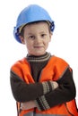 Cute little boy with protection helmet Royalty Free Stock Photo