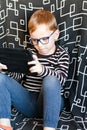 Boy with tablet Royalty Free Stock Photo