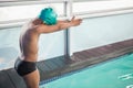 Cute little boy ready to dive in the pool Royalty Free Stock Photo