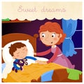 Sweet dreams my cute little boy - Lovely colorful illustration