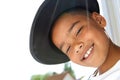 Cute little boy smiling with black hat Royalty Free Stock Photo